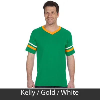 Zeta Beta Tau V-Neck Jersey with Striped Sleeves - 360 - TWILL